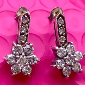 Sterling silver CZ or Crystal dangle earrings